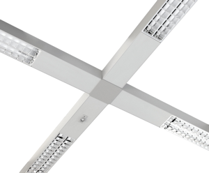 Линейные подвесные светильники из алюминия Decor T5 PAR, соединенные крестом