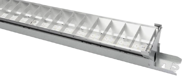 Модульные светодиодные светильники для торговых помещений Blade PAR LED в корпусе из оцинкованной стали и антибликовым отражателем с поперечинами из матового алюминия 