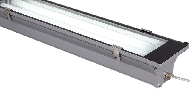 Промышленные светильники IP65 серии HERCULES T5/T8 поставляются в алюминиевом корпусе серого цвета с рассеивателем из закаленного стекла